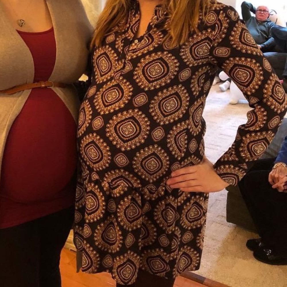 Loft maternity paisley print dress